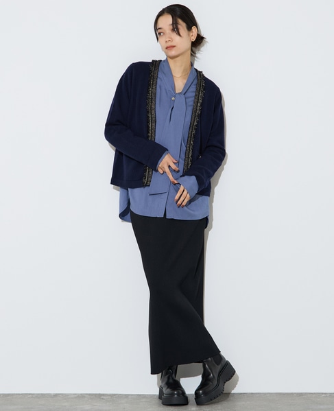 ツイーディーニットジャケット 詳細画像 ネイビー 5