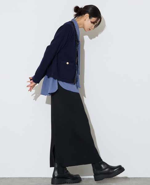 ツイーディーニットジャケット 詳細画像 ネイビー 6