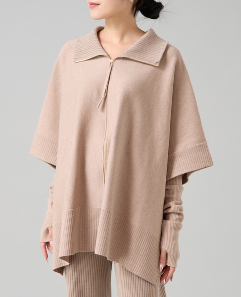 【大草直子さんコラボ】2WAYケープジップニット 詳細画像 ベージュ 12