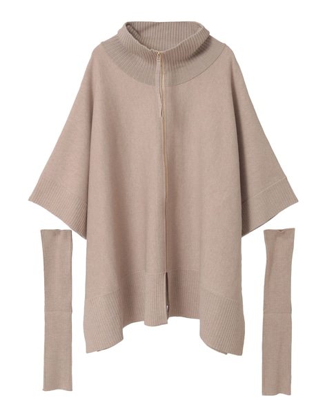 【大草直子さんコラボ】2WAYケープジップニット 詳細画像 ベージュ 22