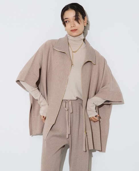 【大草直子さんコラボ】2WAYケープジップニット 詳細画像 ベージュ 3