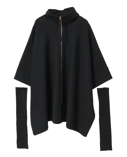 【大草直子さんコラボ】2WAYケープジップニット 詳細画像 ブラック 10