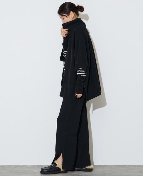 【大草直子さんコラボ】2WAYケープジップニット 詳細画像 ブラック 6