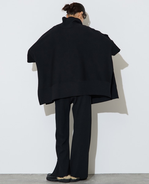 【大草直子さんコラボ】2WAYケープジップニット 詳細画像 ブラック 7