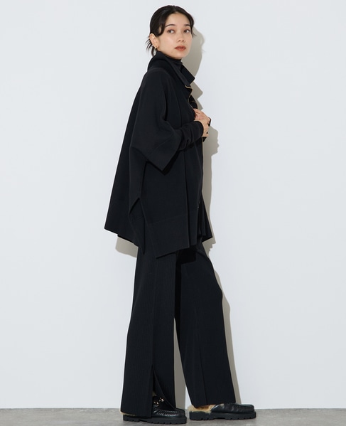 【大草直子さんコラボ】2WAYケープジップニット 詳細画像 ブラック 9