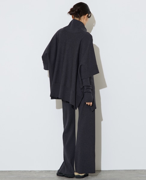 【大草直子さんコラボ】2WAYケープジップニット 詳細画像 グレー 10