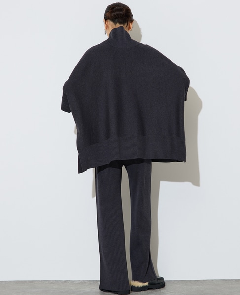 【大草直子さんコラボ】2WAYケープジップニット 詳細画像 グレー 11