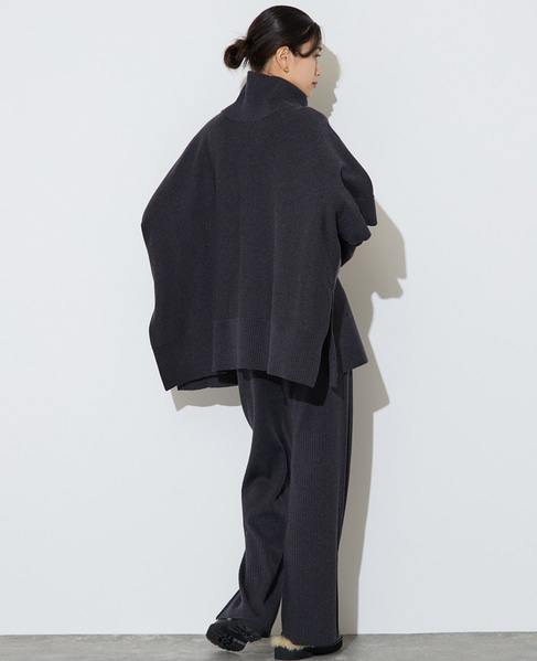 【大草直子さんコラボ】2WAYケープジップニット 詳細画像 グレー 12