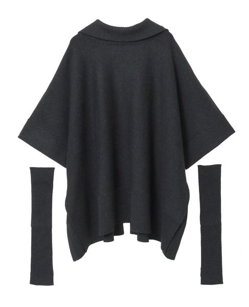 【大草直子さんコラボ】2WAYケープジップニット 詳細画像 グレー 14