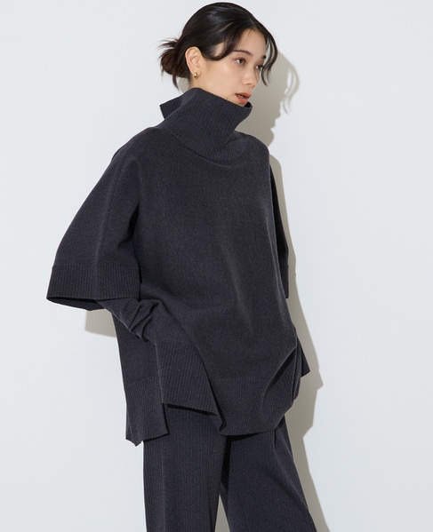 【大草直子さんコラボ】2WAYケープジップニット 詳細画像 グレー 2