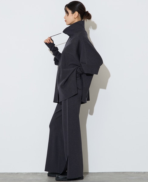 【大草直子さんコラボ】2WAYケープジップニット 詳細画像 グレー 9