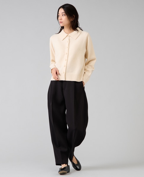 フォックスウール襟付きクロップドカーディガン 詳細画像 アイボリー 6