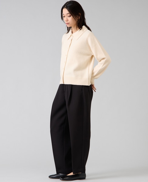 フォックスウール襟付きクロップドカーディガン 詳細画像 アイボリー 9