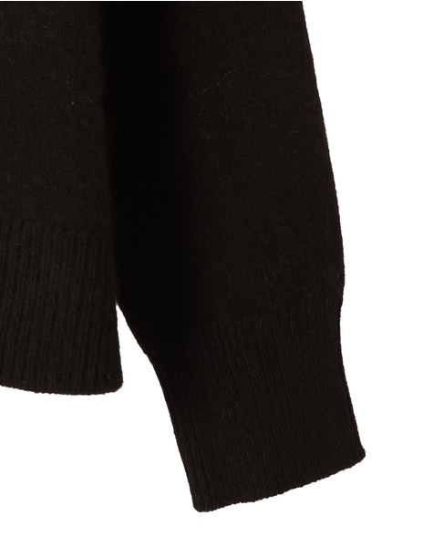 フォックスウール襟付きクロップドカーディガン 詳細画像 ブラウン 14