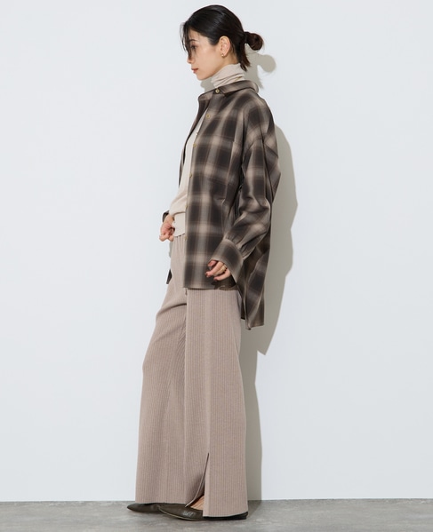 【大草直子さんコラボ】リブニットパンツ 詳細画像 ベージュ 6