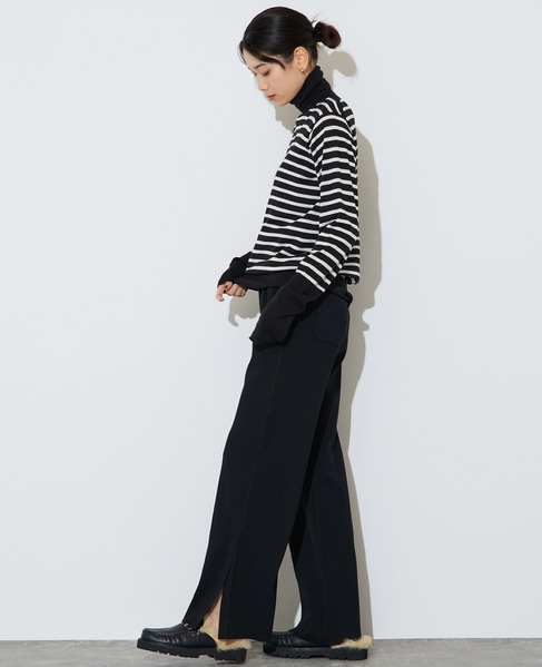 【大草直子さんコラボ】リブニットパンツ 詳細画像 ブラック 8