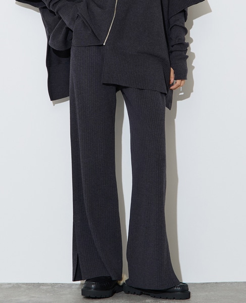 【大草直子さんコラボ】リブニットパンツ 詳細画像 グレー 1
