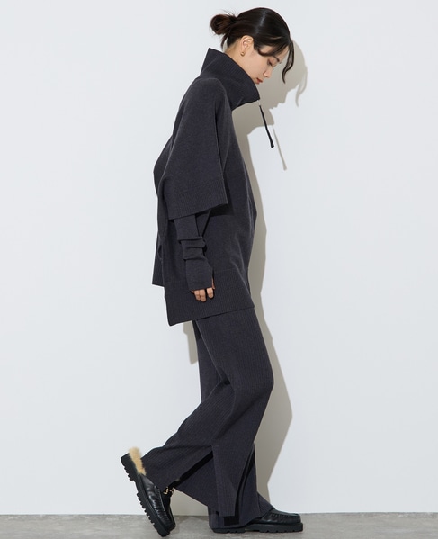 【大草直子さんコラボ】リブニットパンツ 詳細画像 グレー 6