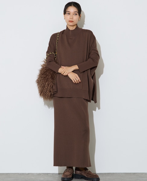 リブニットスカート 詳細画像 モカ 2