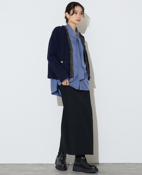 リブニットスカート 詳細画像 ブラック 3