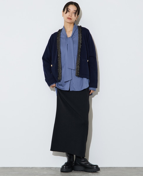 リブニットスカート 詳細画像 ブラック 4