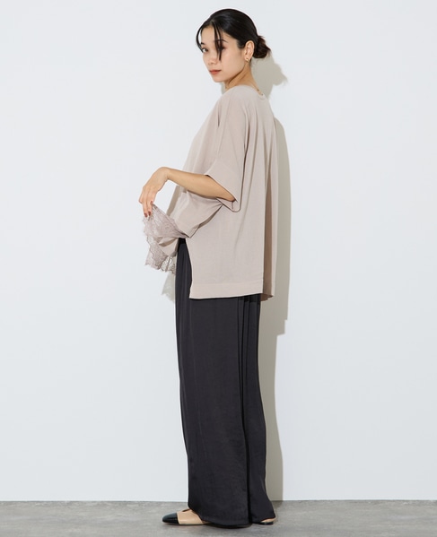 レースコンビワイドニット 詳細画像 ライトベージュ（レース同色） 9