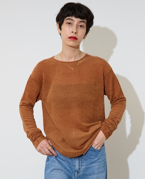 シアーモールニット 詳細画像 キャメル 2