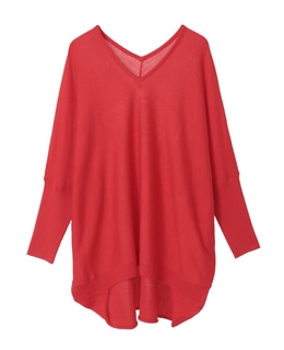 【定番】前後V袖リブオーバーニット