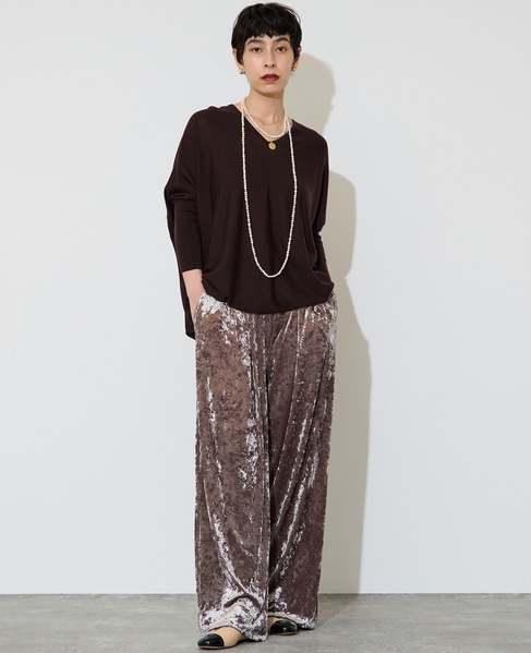 【定番】前後V袖リブオーバーニット 詳細画像 ブラウン 7