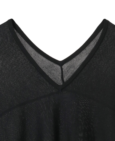 【定番】前後V袖リブオーバーニット 詳細画像 ブラック 10