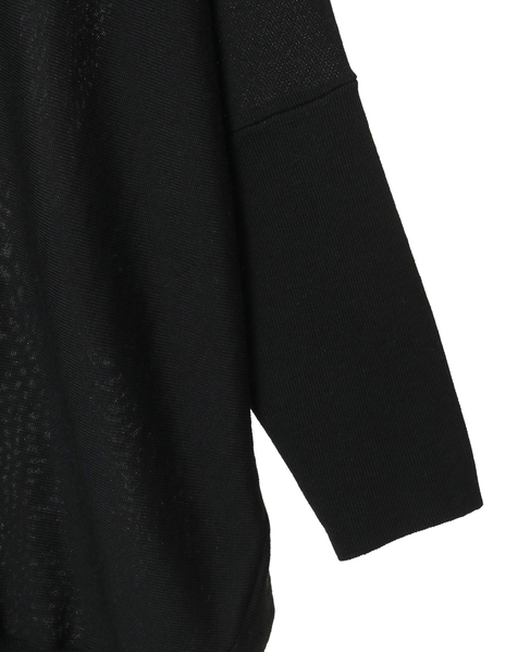 【定番】前後V袖リブオーバーニット 詳細画像 ブラック 11