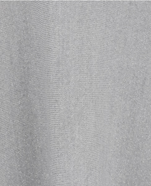 【定番】ラメ混前後V袖リブオーバーニット 詳細画像 シルバー 8