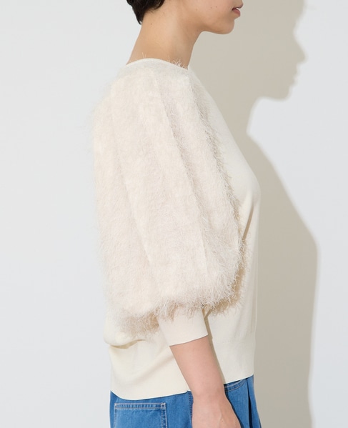 フェザーコンビボリュームスリーブニット 詳細画像 アイボリー 10