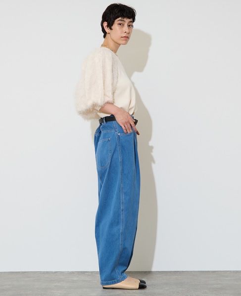 フェザーコンビボリュームスリーブニット 詳細画像 アイボリー 6