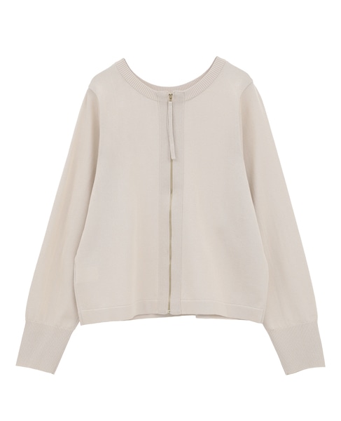 2WAYジップラメニットトップス 詳細画像 ライトベージュ 2