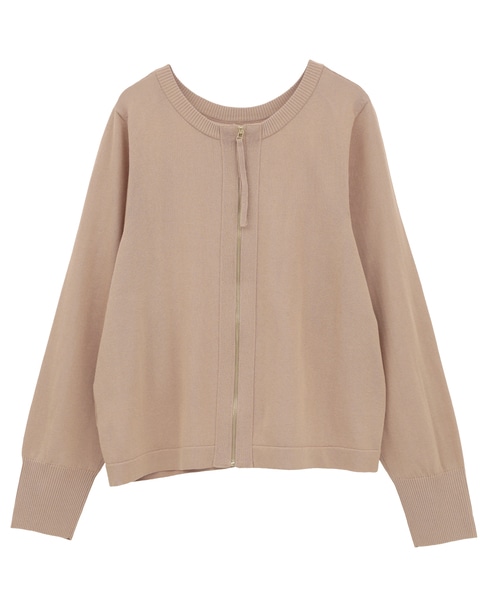 2WAYジップラメニットトップス 詳細画像 ピンクベージュ 11