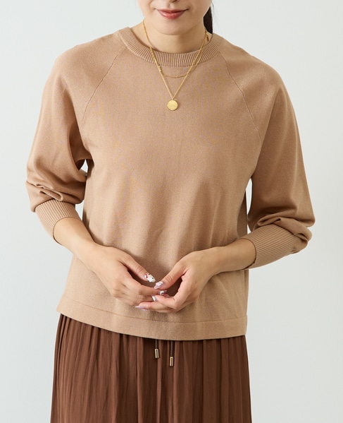 2WAYジップラメニットトップス 詳細画像 ピンクベージュ 2