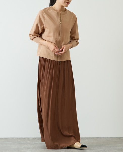 2WAYジップラメニットトップス 詳細画像 ピンクベージュ 7