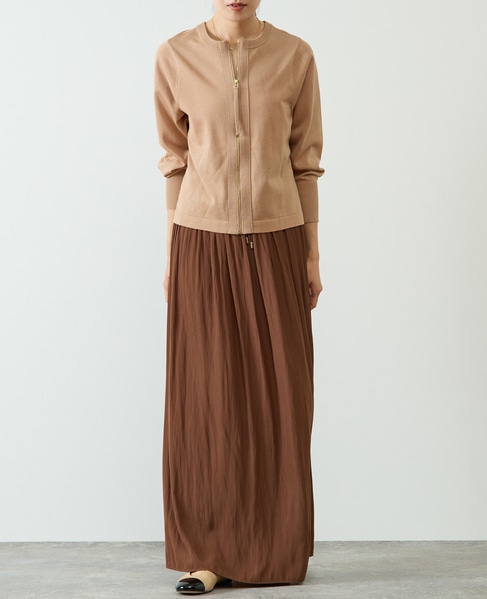 2WAYジップラメニットトップス 詳細画像 ピンクベージュ 8