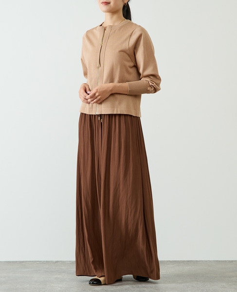 2WAYジップラメニットトップス 詳細画像 ピンクベージュ 9