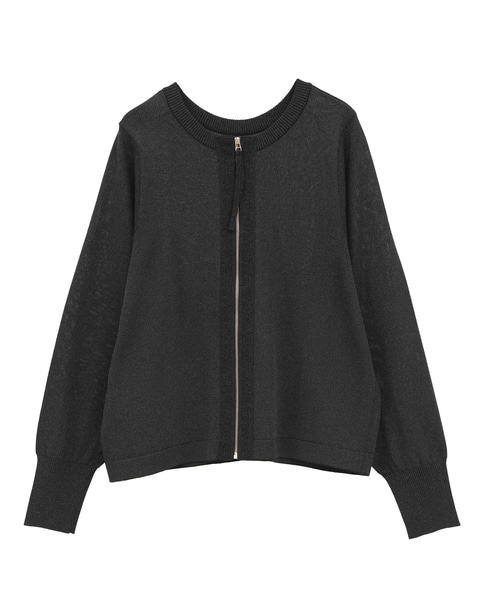 2WAYジップラメニットトップス 詳細画像 ブラック 2