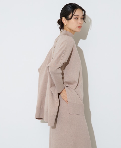 袖リブワイドハイネックニット 詳細画像 ベージュ 4