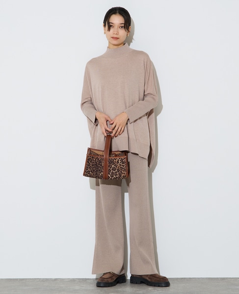袖リブワイドハイネックニット 詳細画像 ベージュ 5