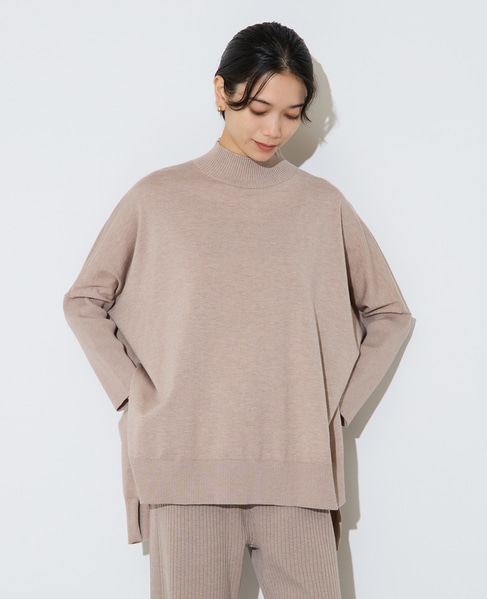 袖リブワイドハイネックニット 詳細画像 ベージュ 8