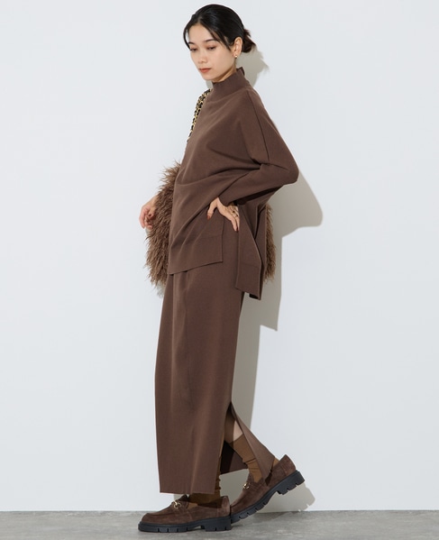 袖リブワイドハイネックニット 詳細画像 モカ 6