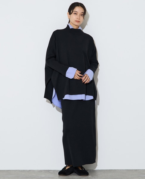 袖リブワイドハイネックニット 詳細画像 ブラック 3