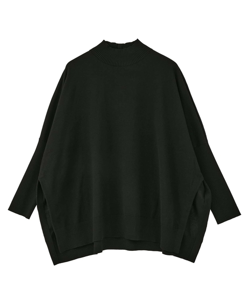 袖リブワイドハイネックニット 詳細画像 ブラック 6