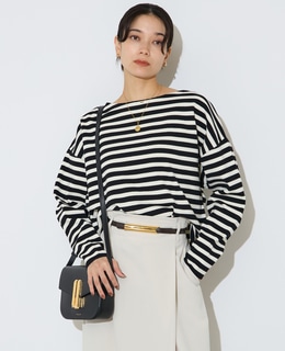 ハーフミラノリブニットトップス