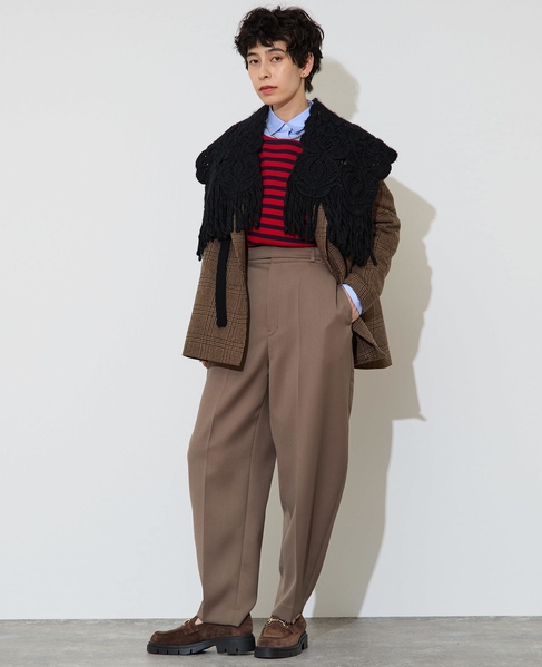 ハーフミラノリブニットトップス 詳細画像 レッド×ネイビー 11