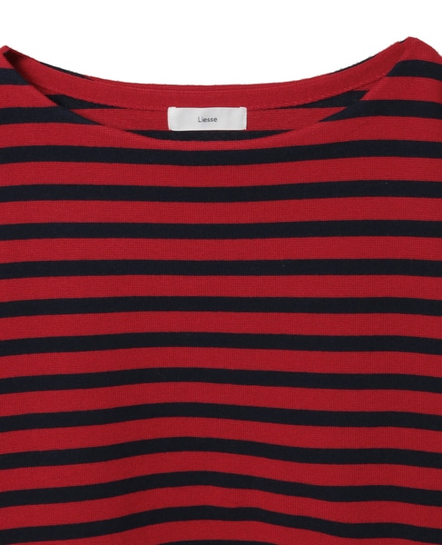 ハーフミラノリブニットトップス 詳細画像 レッド×ネイビー 14